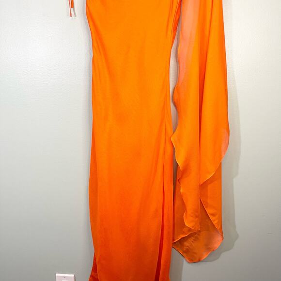Cult Gaia Aliza Orange Asymmetric Silk Dress NWT Size XS - Picture 7 of 14